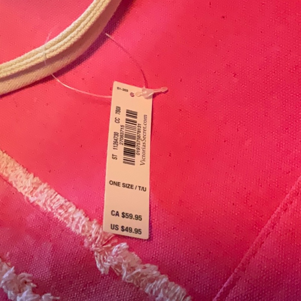 NWT Victoria’s Secret Pink and Cream Tote Bag - Picture 7 of 9